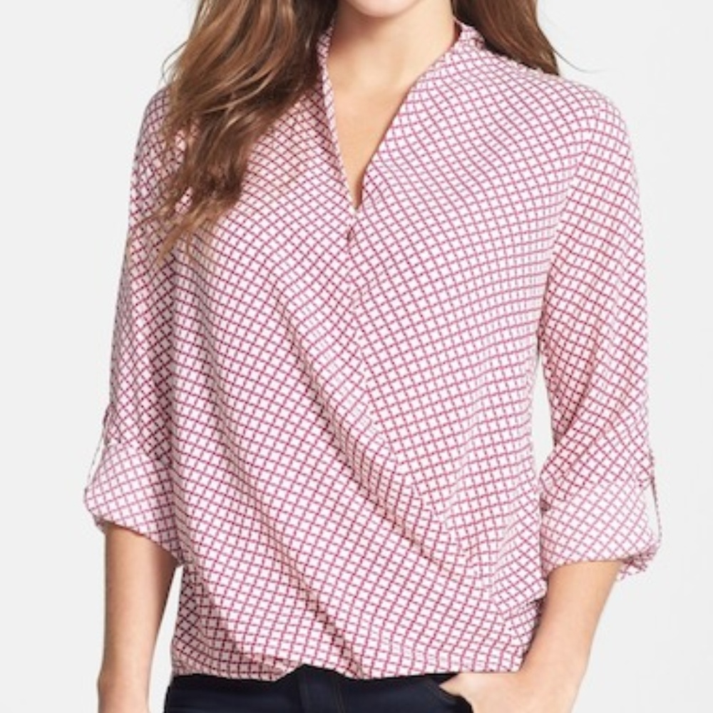 Pleione Faux Wrap Blouse